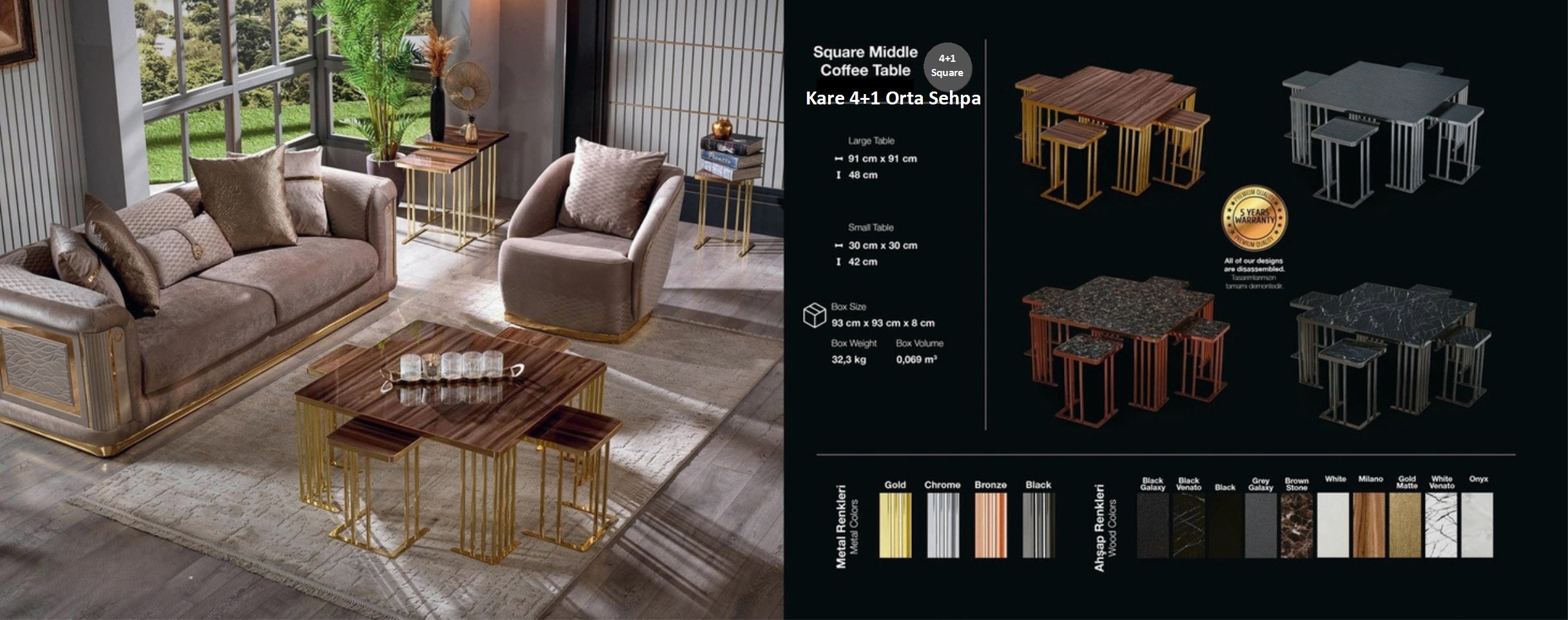 Kare 4+1 Orta Sehba Modelleri