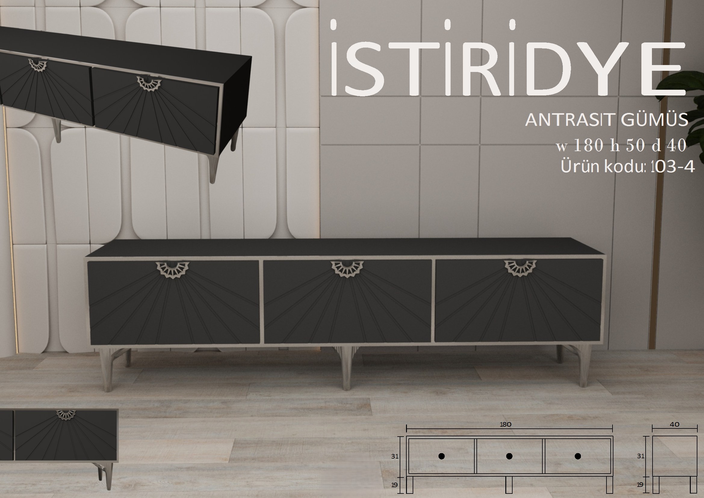 İstiridye Antrasit Gümüş Ünite Modeli