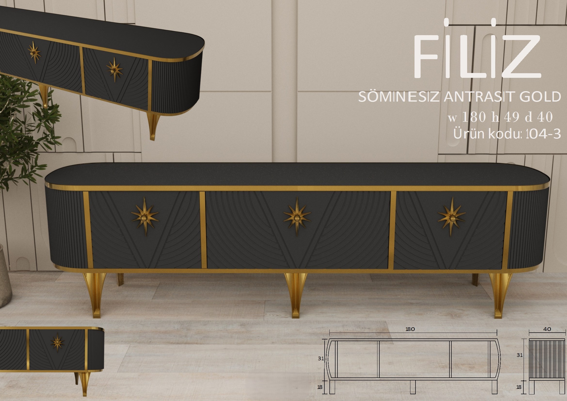 Filiz Antrasit Gold Ünite Modeli