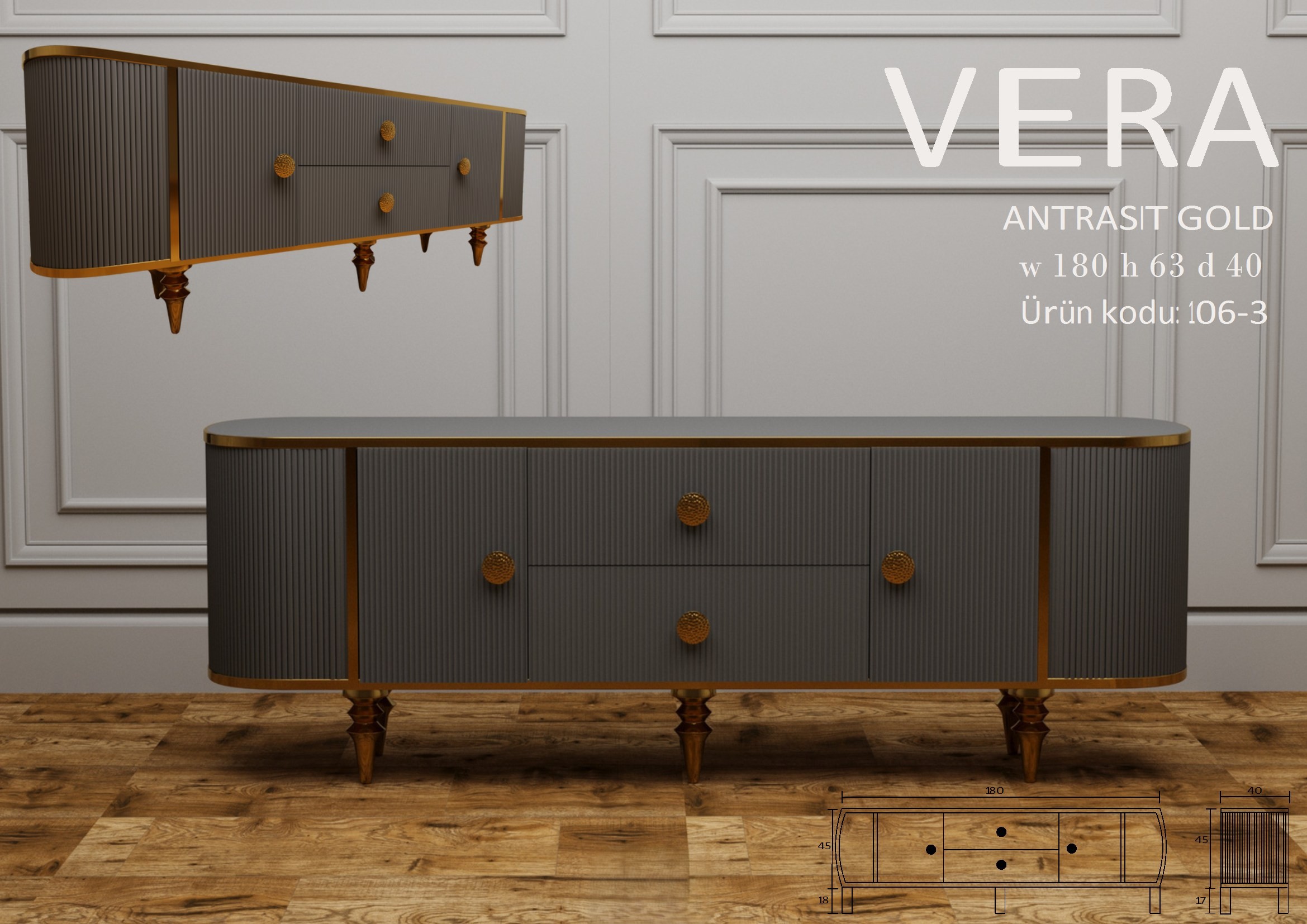 Vera Antrasit Gold Ünite Modeli