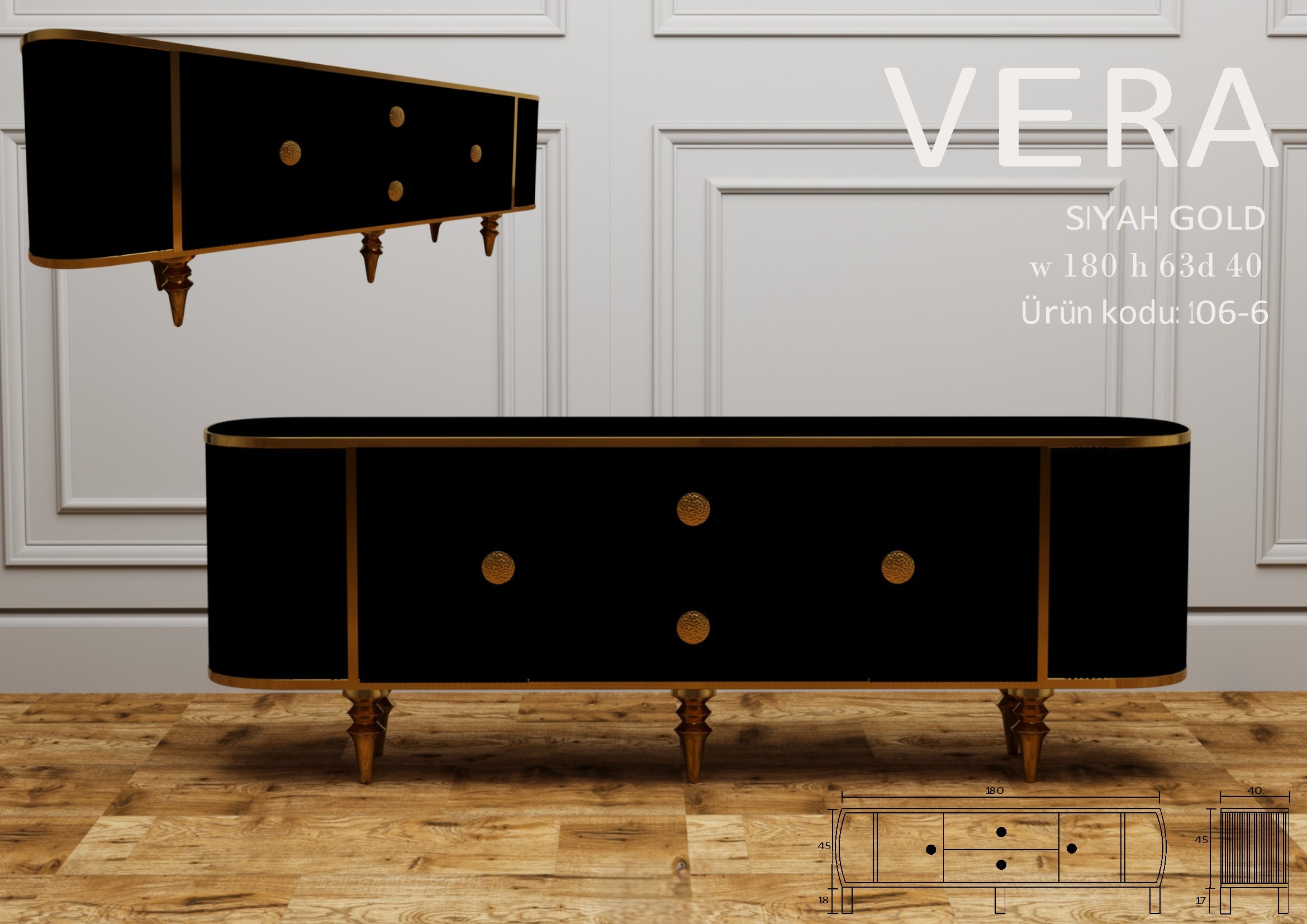 Vera Siyah-Gold Ünite Modeli