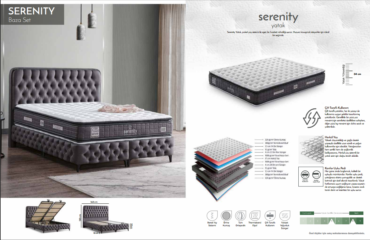 Serenity Yatak ve Baza