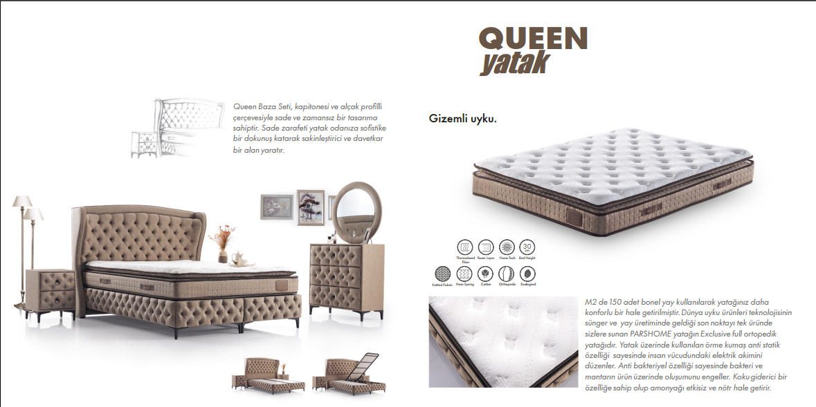 Queen-P Yatak ve Baza