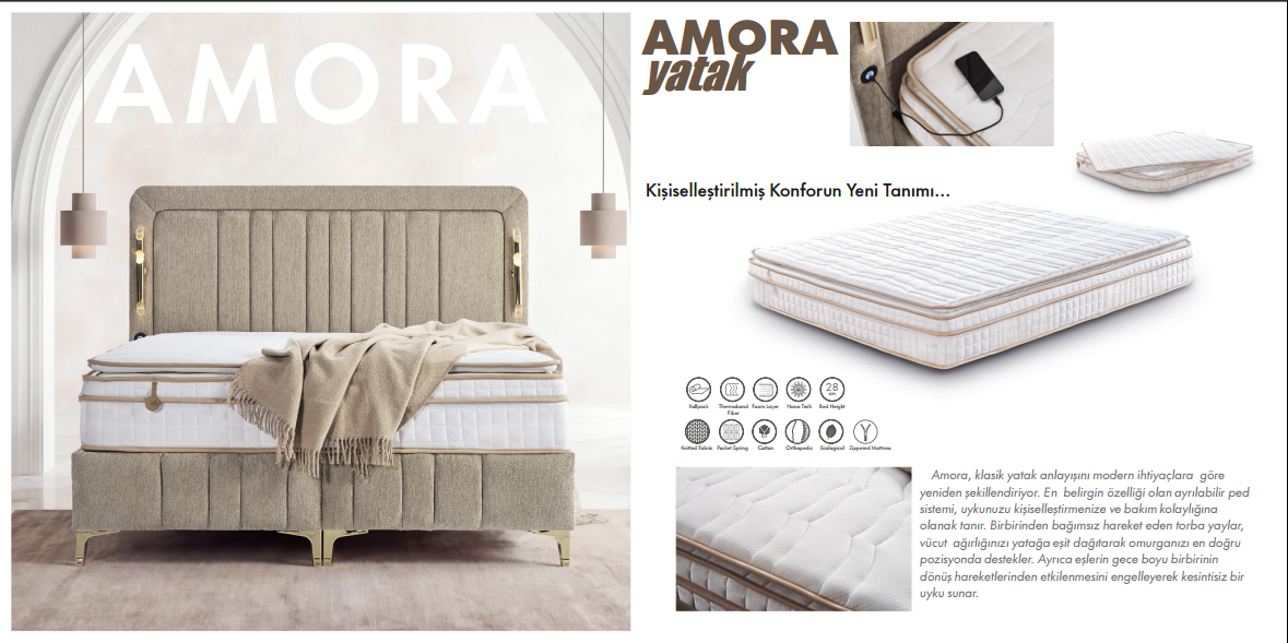 Amora-P Yatak ve Baza